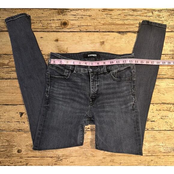 Express Womens Size 6R Grey Dark Wash Stretch Perfect Lift Skinny Jeans - Picture 5 of 9